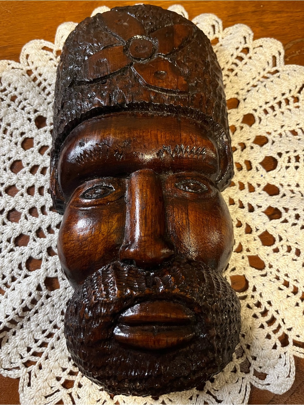 Vintage Hand Carved Wood Tribal Wall Masks Set of 3 Folk Art Afro Caribbean Art - Picture 2 of 10